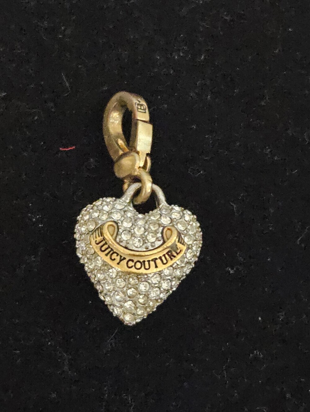 Juicy Couture Gold-Tone Pave Crystal Heart Charm